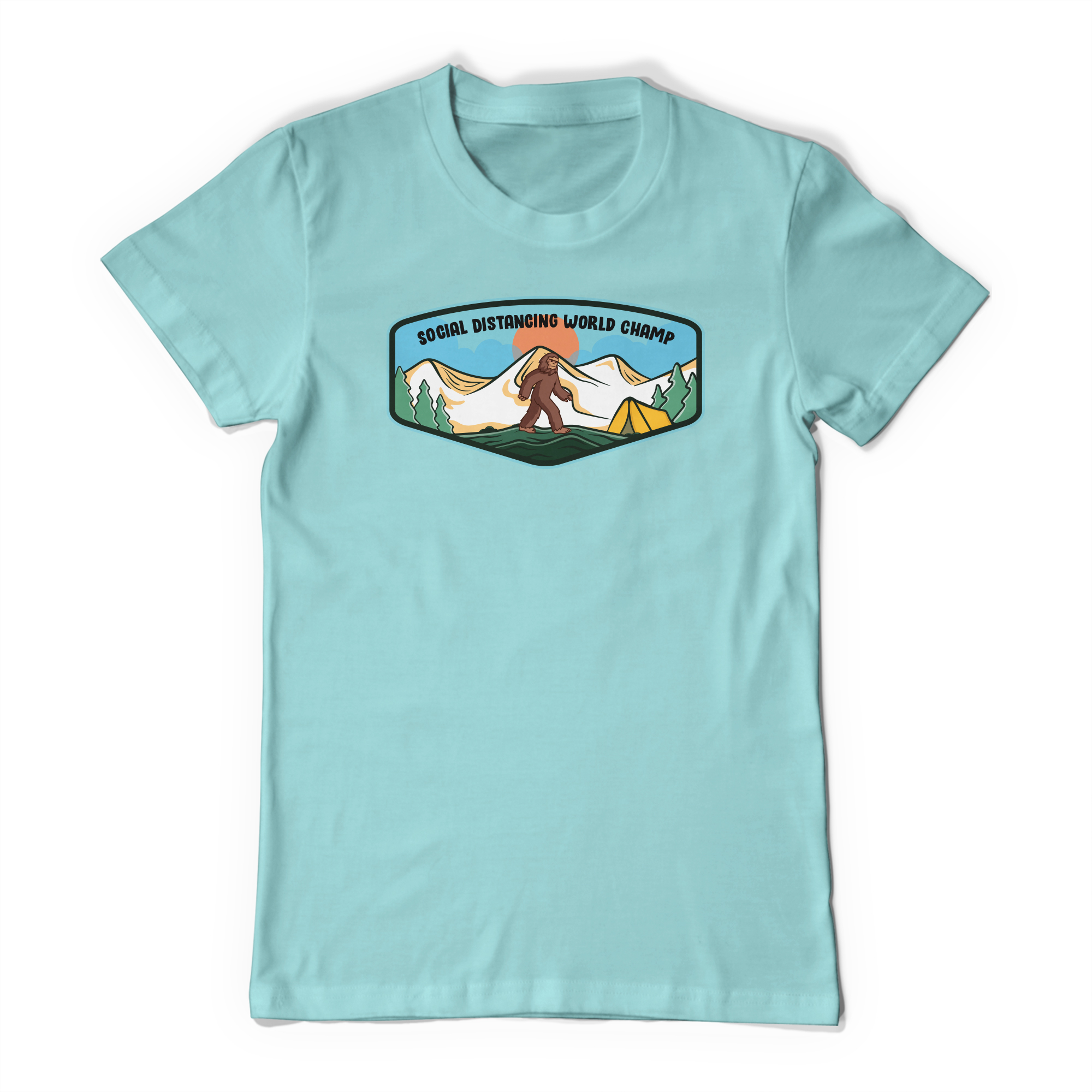 Bigfoot Sasquatch Social Distancing World Champ Funny Shirt Social Distance Anti Social Tee Big foot image 3