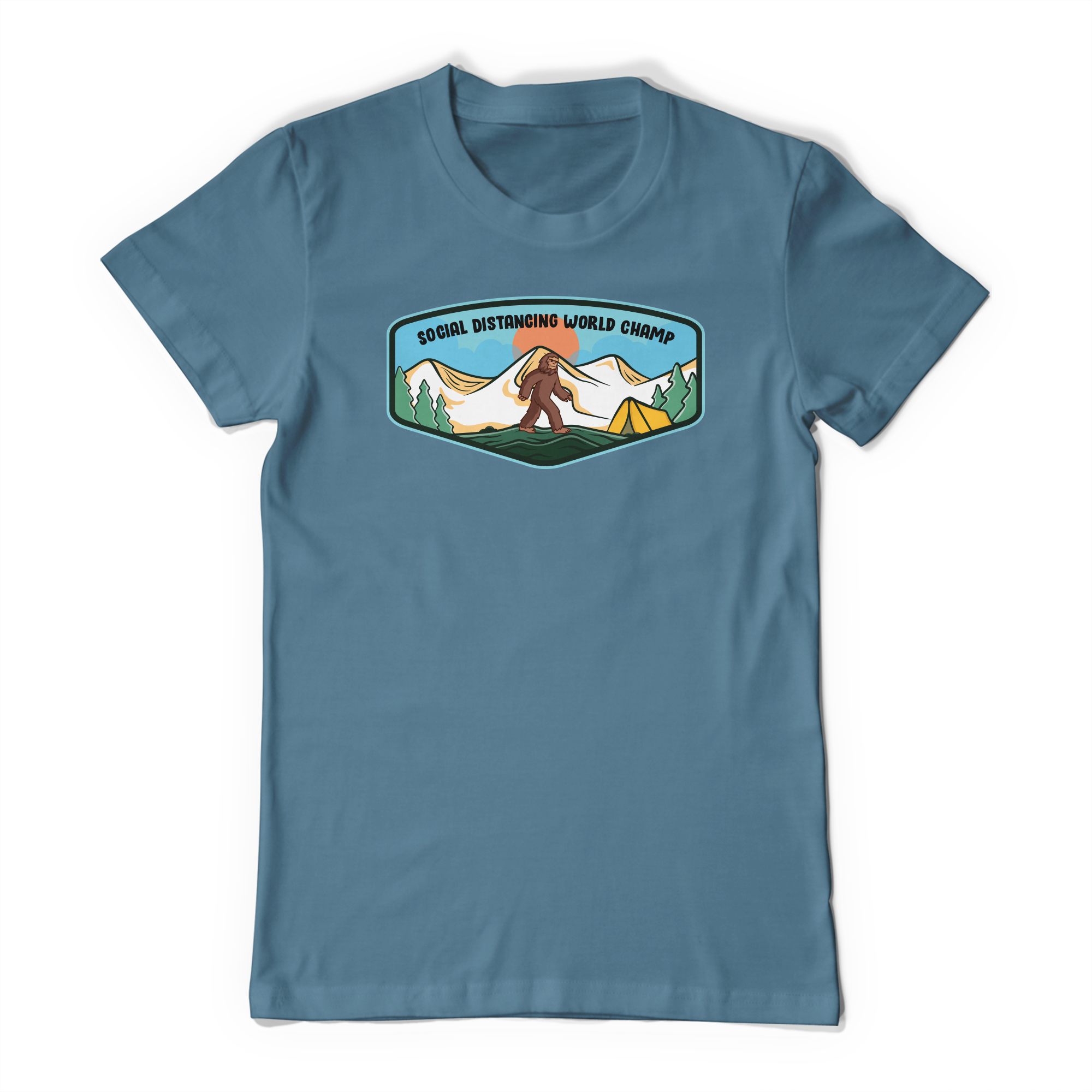 Bigfoot Sasquatch Social Distancing World Champ Funny Shirt Social Distance Anti Social Tee Big foot image 5