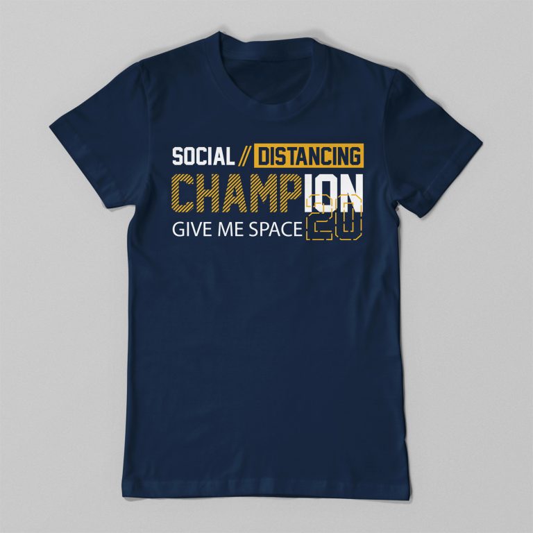 Social Distancing Champion COVID-19 Corona Virus Tee Shirt - Image 4