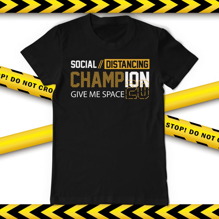 Social Distancing Champion COVID-19 Corona Virus Tee Shirt
