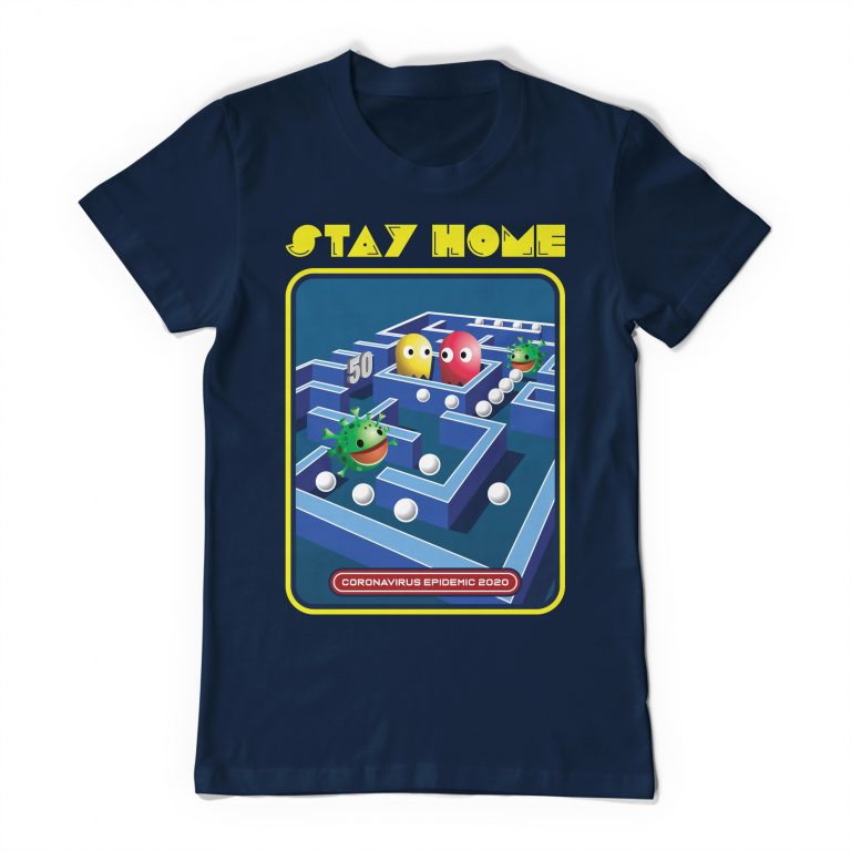 Retro Stay Home 2020 Tee Shirt Pac-Man Gaming T-Shirt Pacman - Image 6