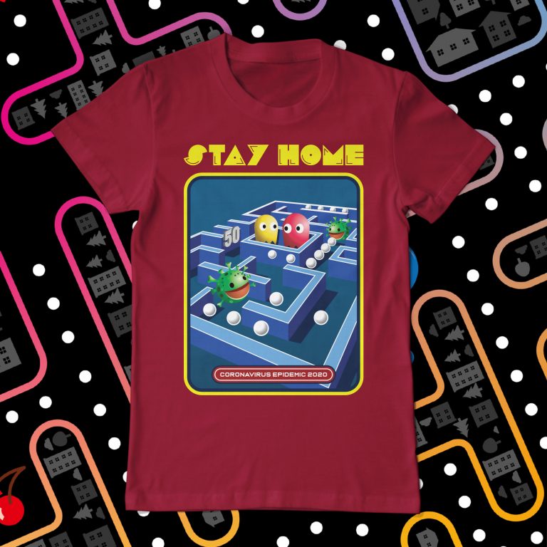 Retro Stay Home 2020 Tee Shirt Pac-Man Gaming T-Shirt Pacman