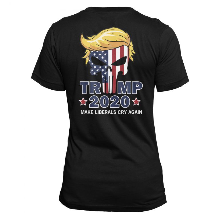 Punisher Trump 2020 Make Liberals Cry Again Tee Shirt Donald Trump For President 2020 MAGA Keep America Great T-Shirt - Image 2