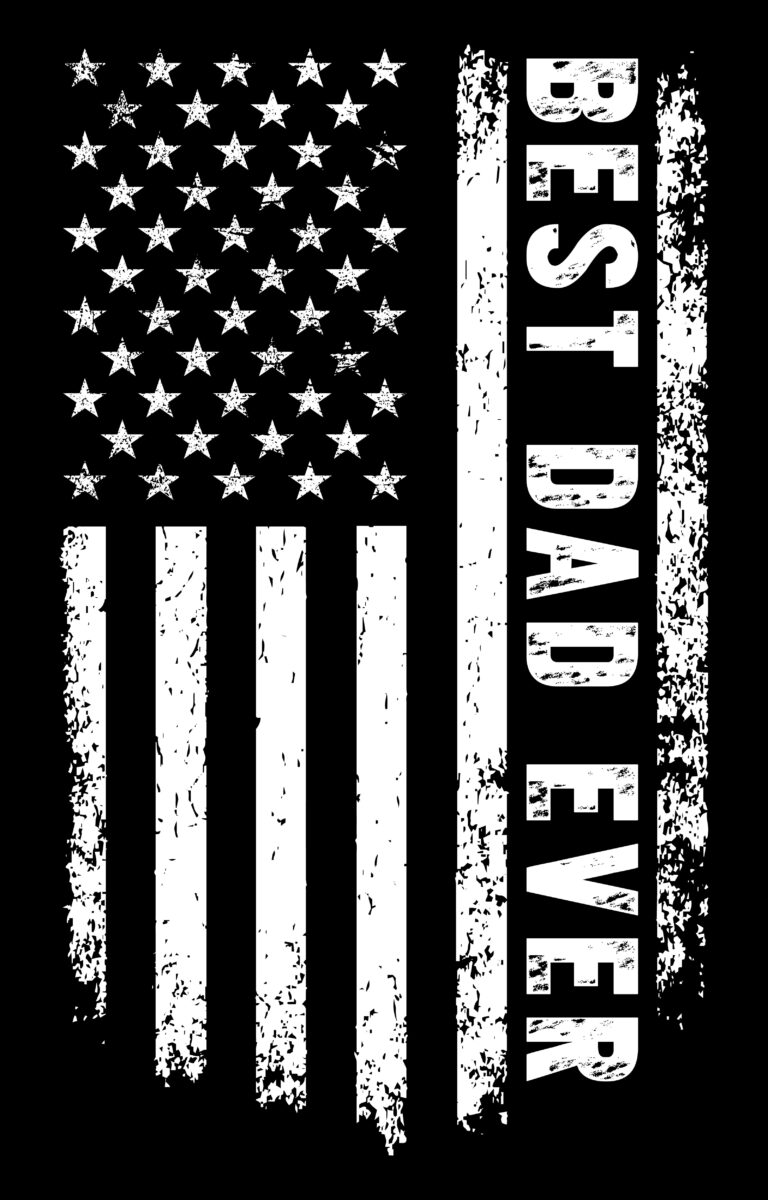 Best Dad Ever Camo Flag Design - Father’s Day DTF Heat Transfer - Iron On DIY Heat Transfer