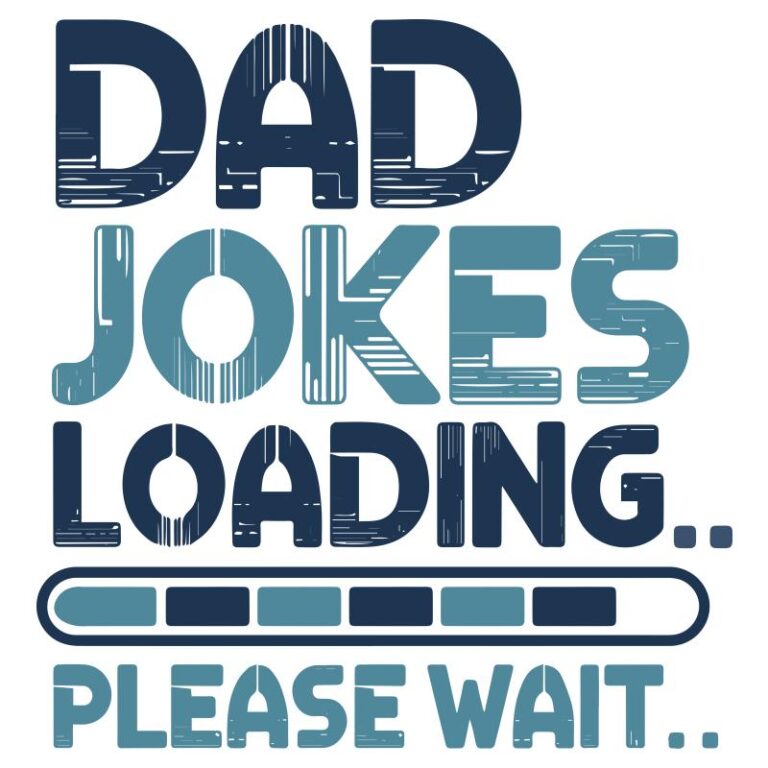 Blue retro-style “Dad Jokes Loading… Please Wait” DTF transfer with progress bar — perfect for Father’s Day or funny dad gifts